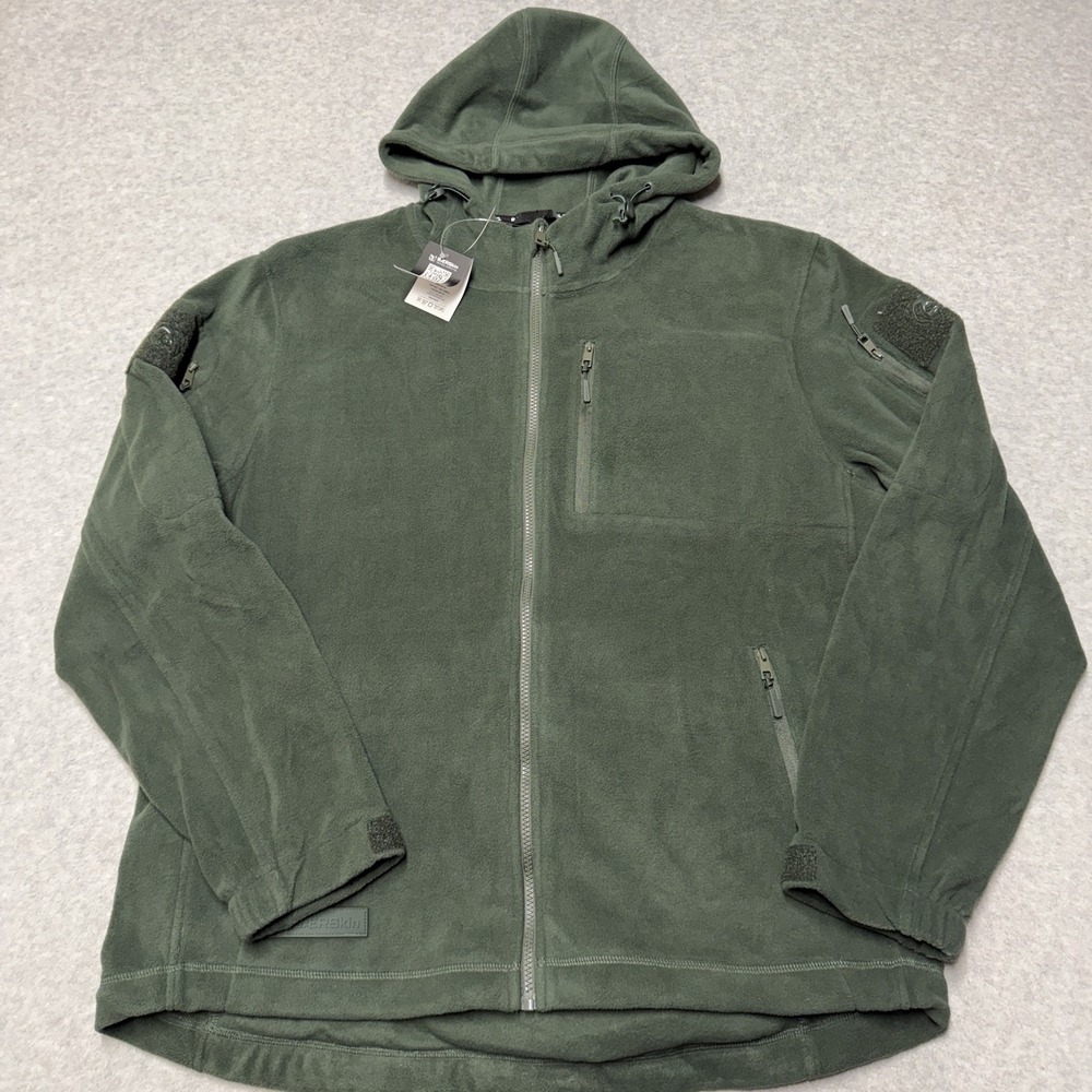 BÆRskin Tactical Backpack Hoodie Mens XL Green Travel Fleece Full Zip Sweatshirt